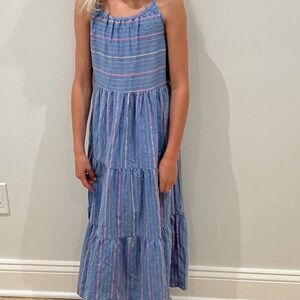 Cat & Jack Blue and Pink Striped Kids Dress